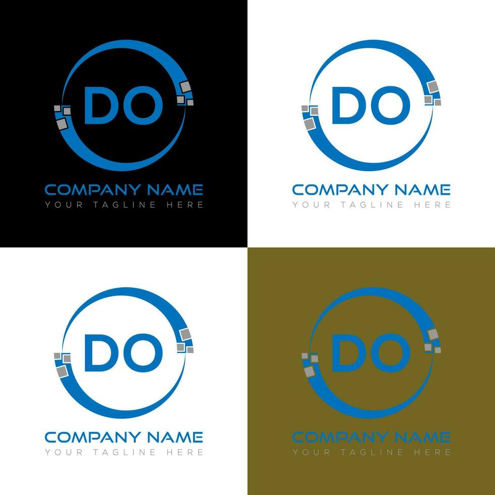 DO letter logo creative design. DO unique design. vector