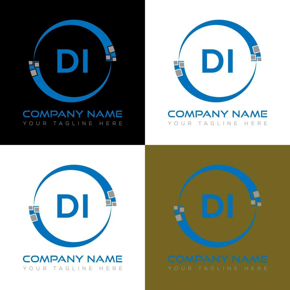 DI letter logo creative design. DI unique design. vector