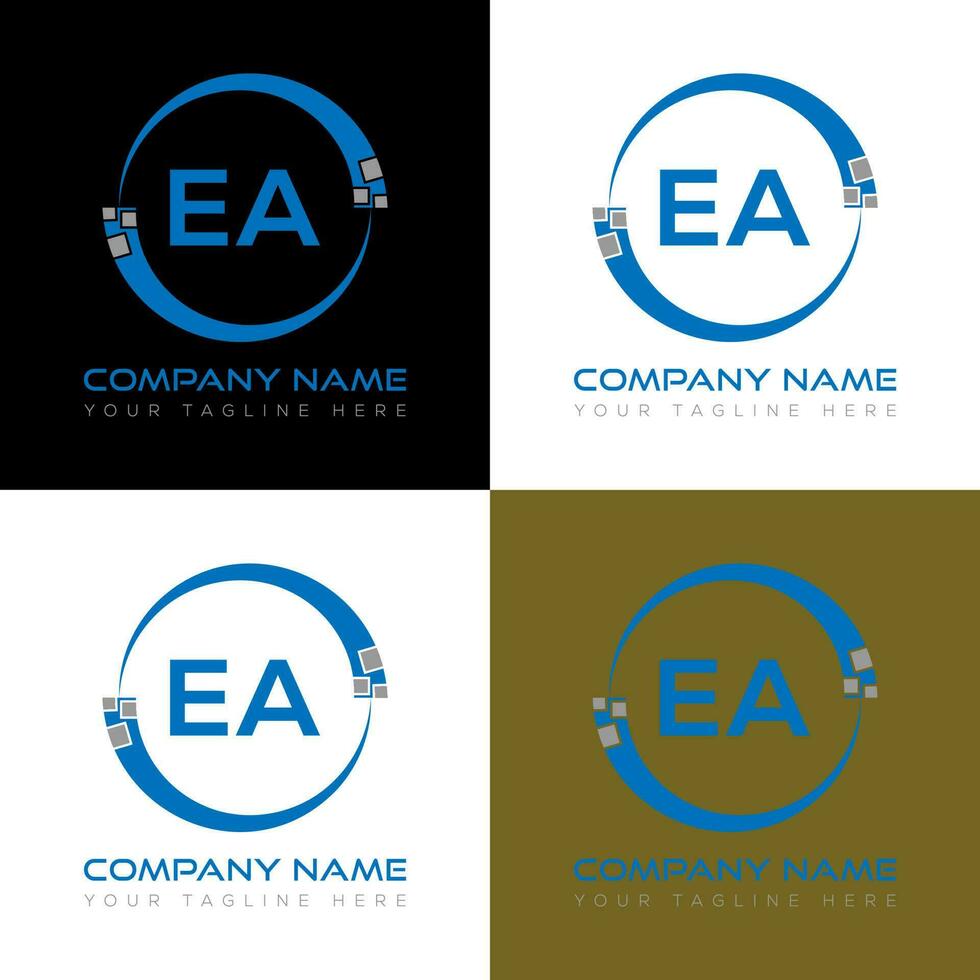 EA letter logo creative design. EA unique design. vector