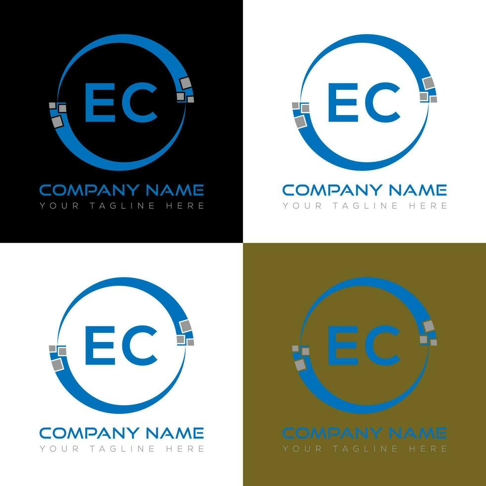 EC letter logo creative design. EC unique design. vector