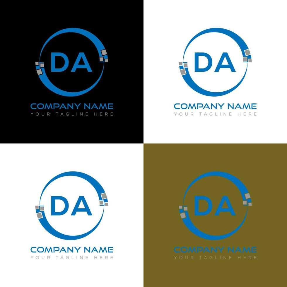 DA letter logo creative design. DA unique design. vector