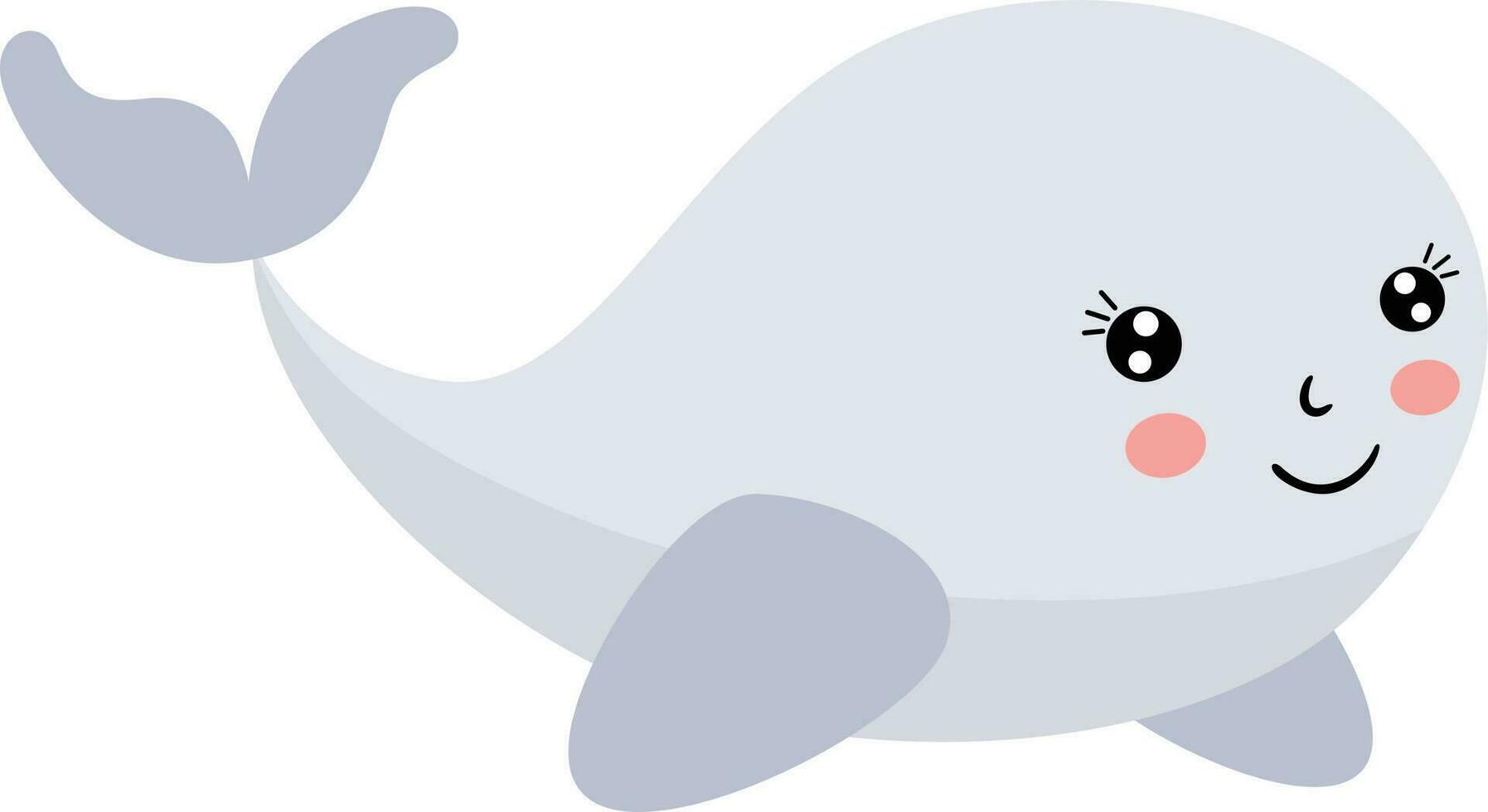 Baby cute whale isolated on white vector