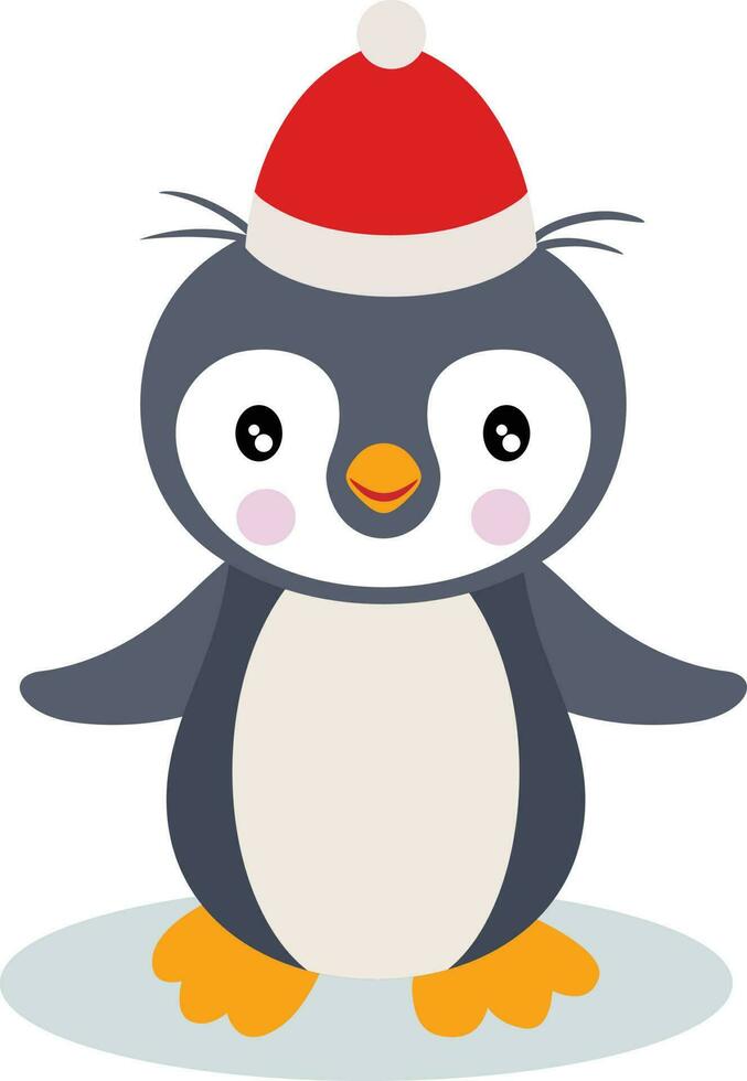 Funny penguin christmas isolated on white vector