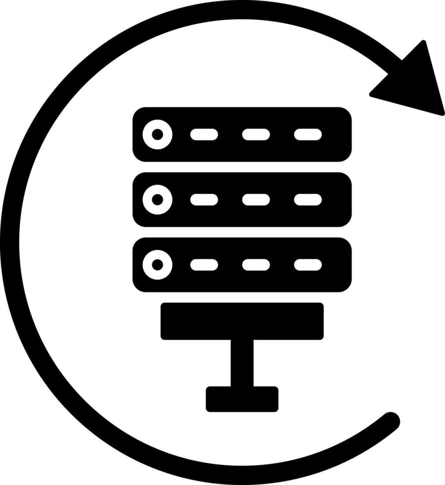 datos apoyo o recargar almacenamiento servidor icono. vector