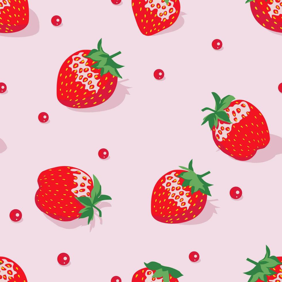 Seamless strawberry pattern. vector