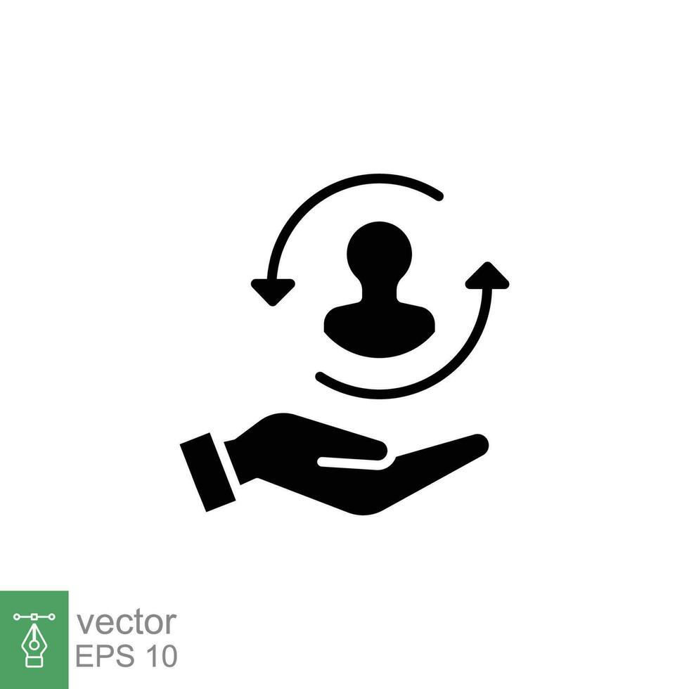 Customer care icon. Simple solid style. Customer retention patient assistance, help, service support concept. Black silhouette, glyph symbol. Vector illustration isolated on white background. EPS 10.