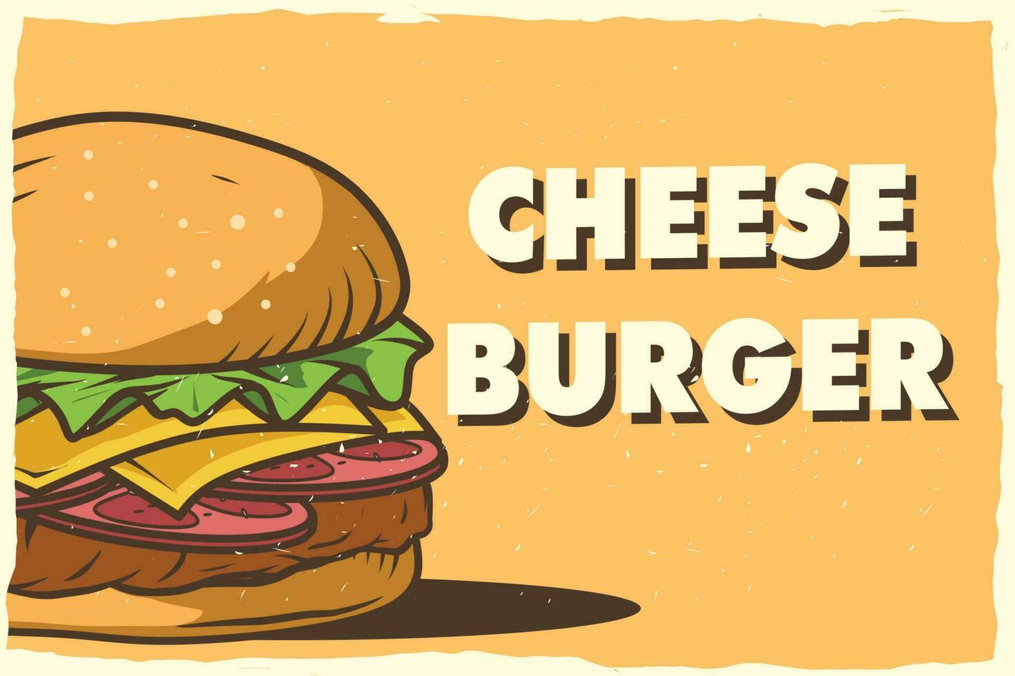 cheeseburger vintage poster design for print vector