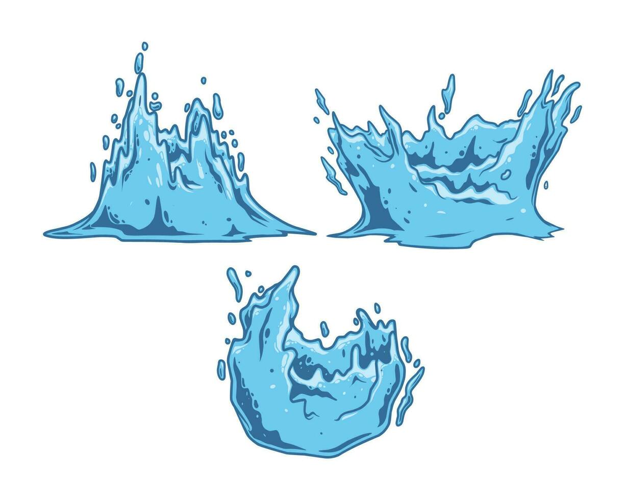 A set of water splashes on a white background vector