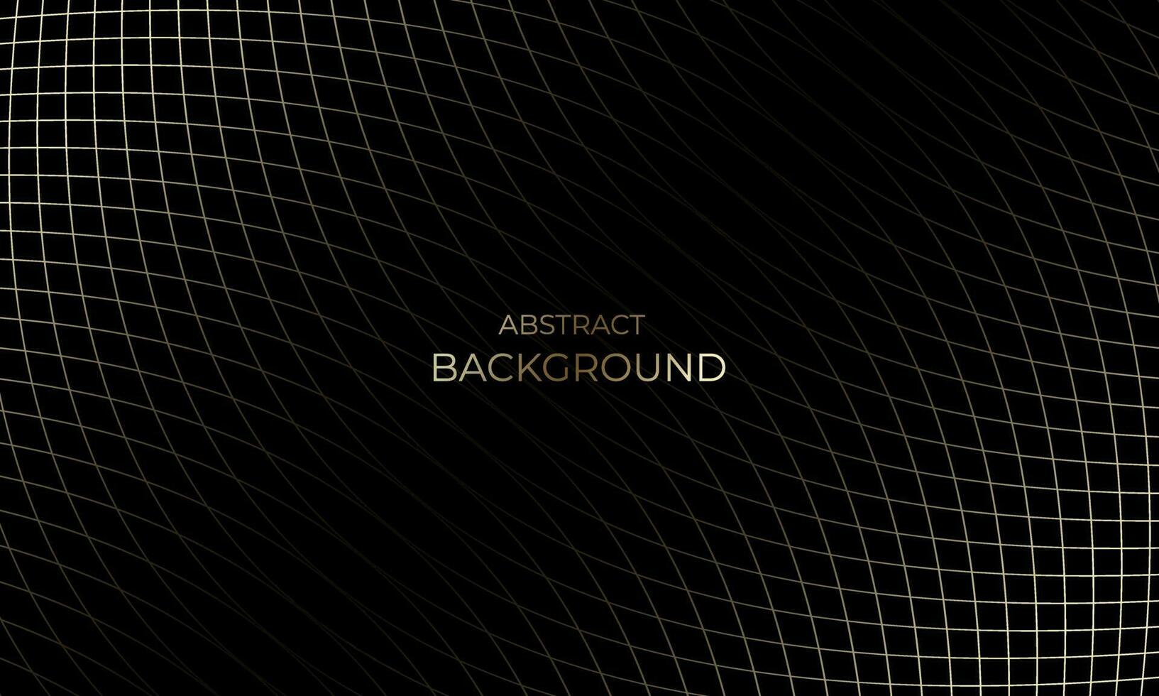 Black background with mesh golden pattern vector