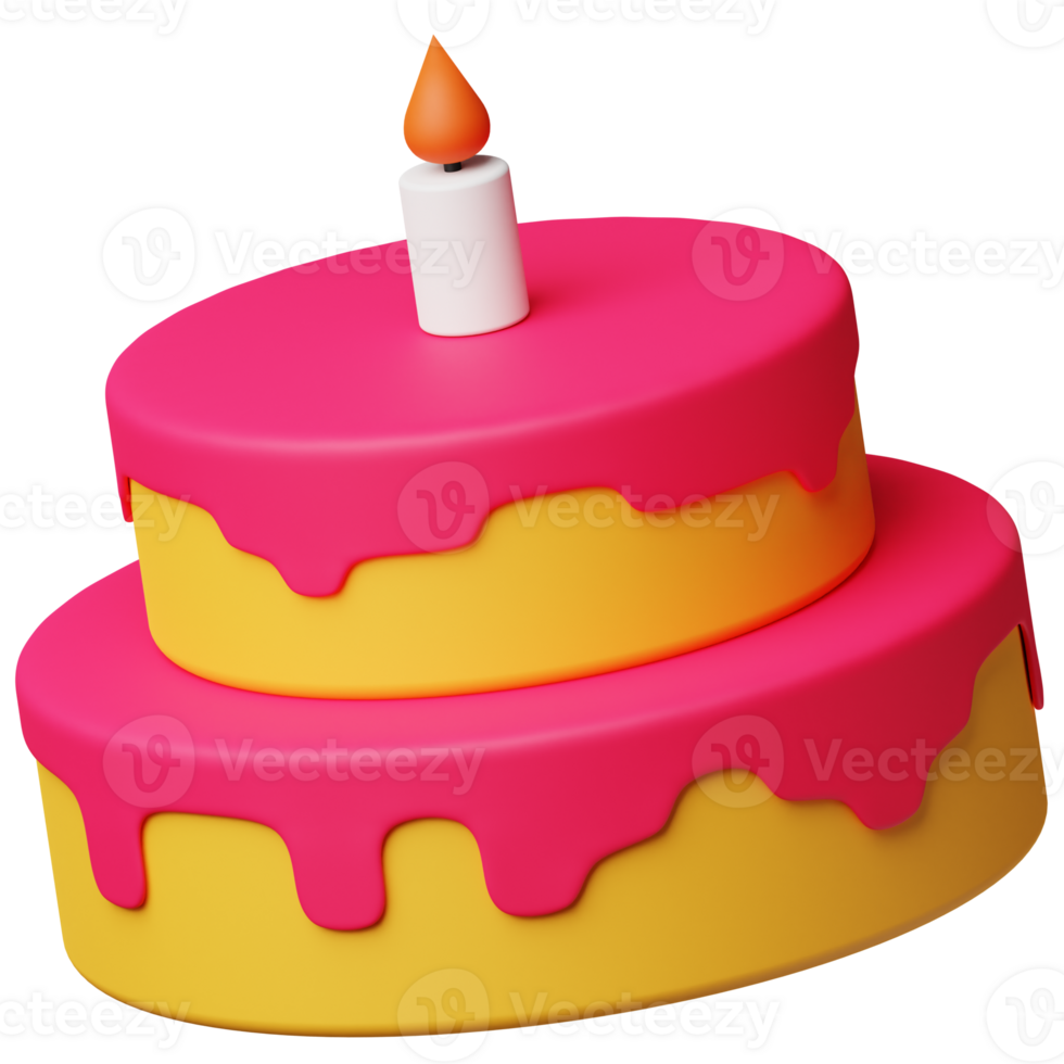 3d taart verjaardag partij icoon illustratie png