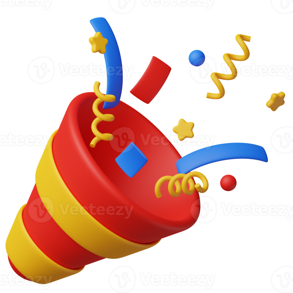 3D party confetti celebration icon illustration 24273548 PNG