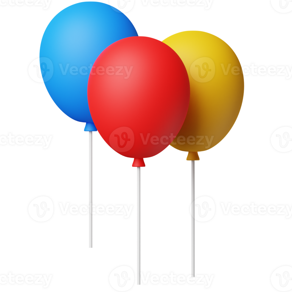 3d partij ballon viering icoon illustratie png