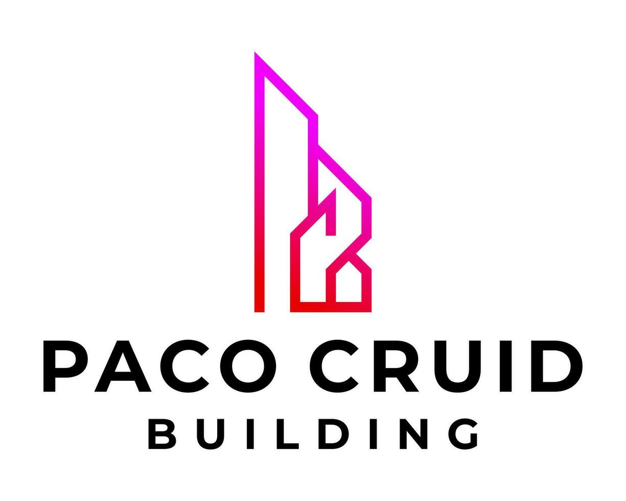 PCB letter monogram architecture apartment building logo design. vector