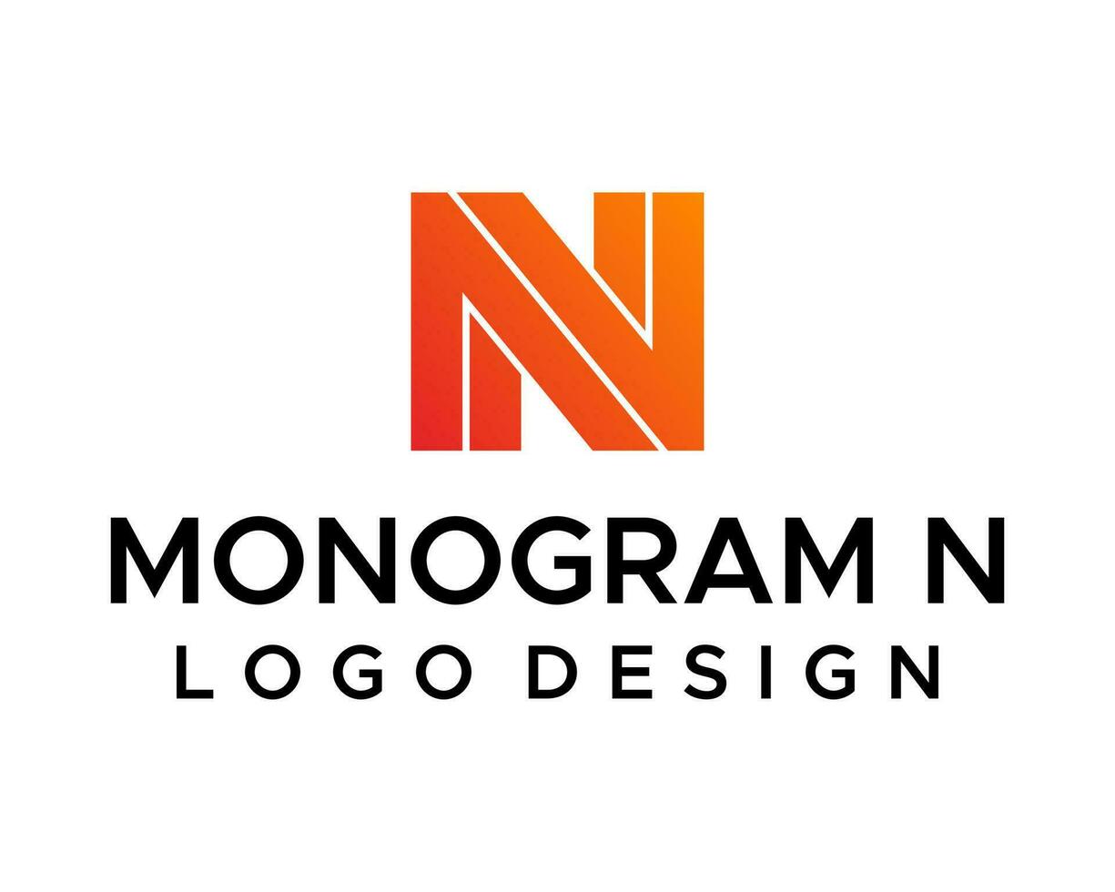 The logo design for the monogram n company vector