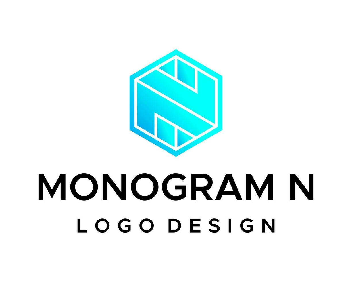 The logo design for the monogram n company. vector