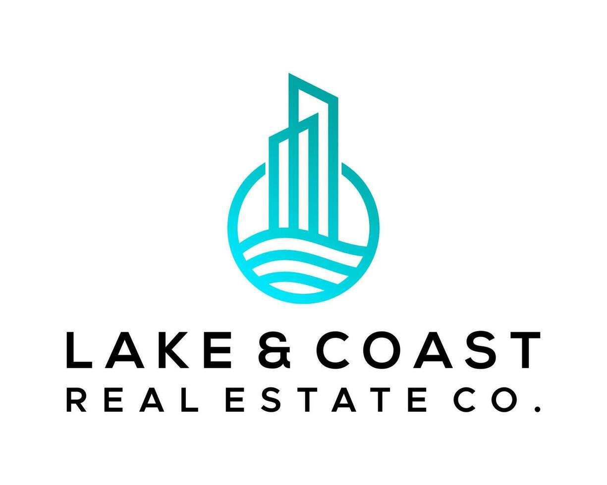 The lake coast real estate co logo vector