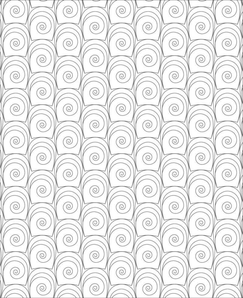 Pattern Background, Black and white seamless pattern for coloring book in doodle style. vector