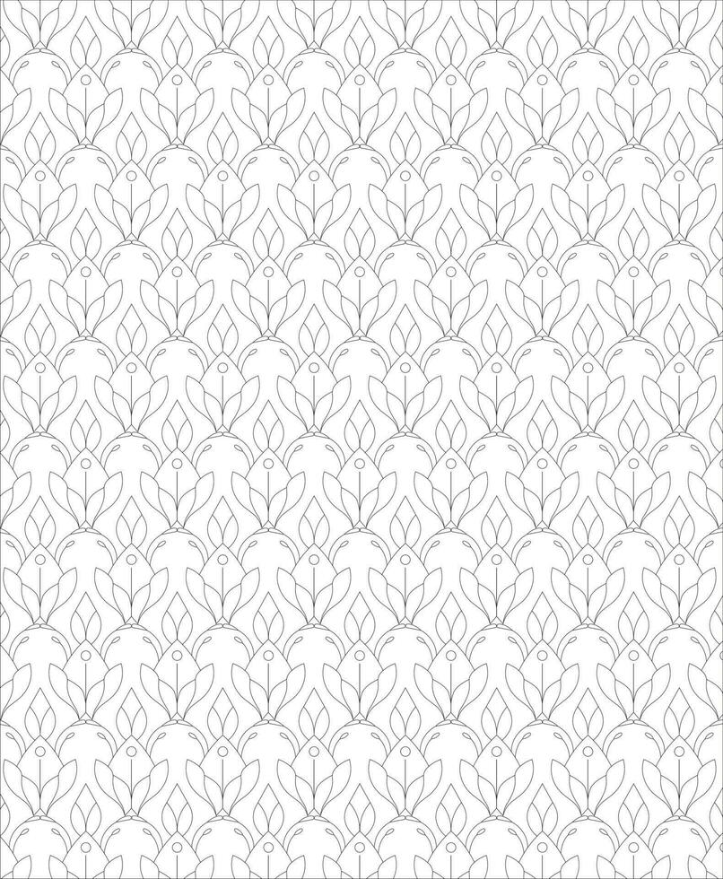 Pattern Background, Black and white seamless pattern for coloring book in doodle style. vector