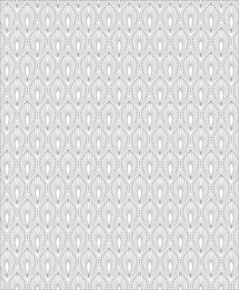 Pattern Background, Black and white seamless pattern for coloring book in doodle style. vector
