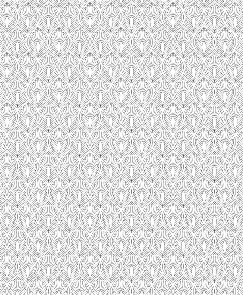 Pattern Background, Black and white seamless pattern for coloring book in doodle style. vector