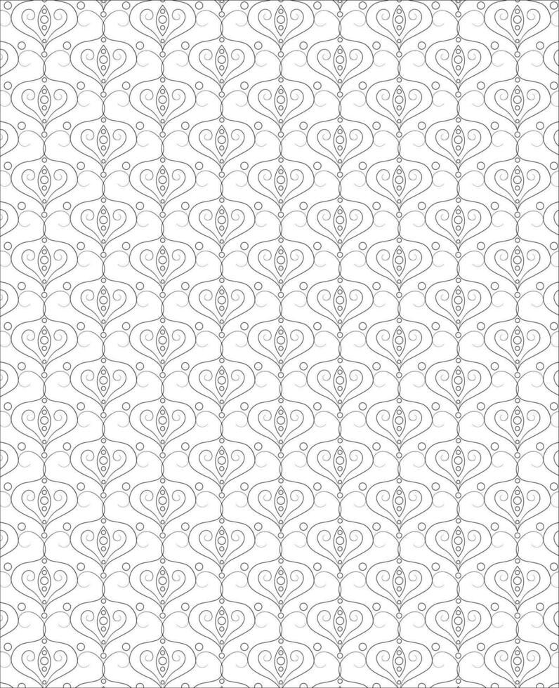 Pattern Background, Black and white seamless pattern for coloring book in doodle style. vector