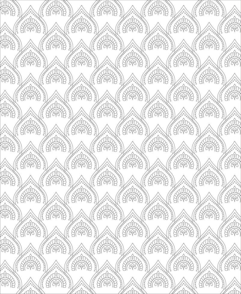 Pattern Background, Black and white seamless pattern for coloring book in doodle style. vector