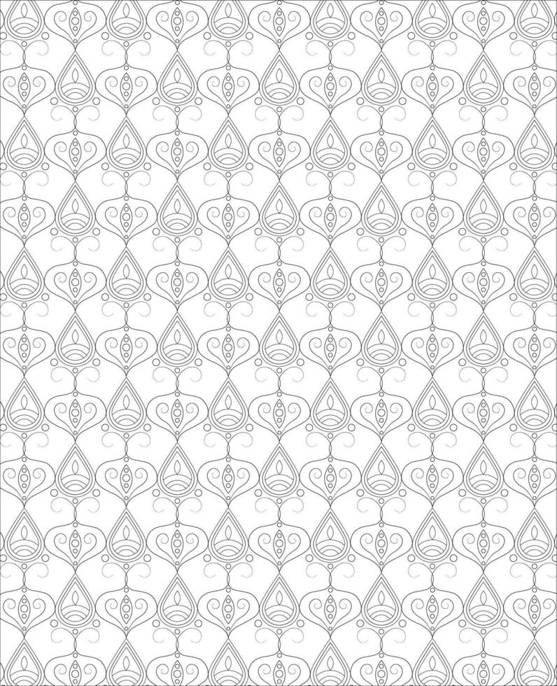Pattern Background, Black and white seamless pattern for coloring book in doodle style. vector