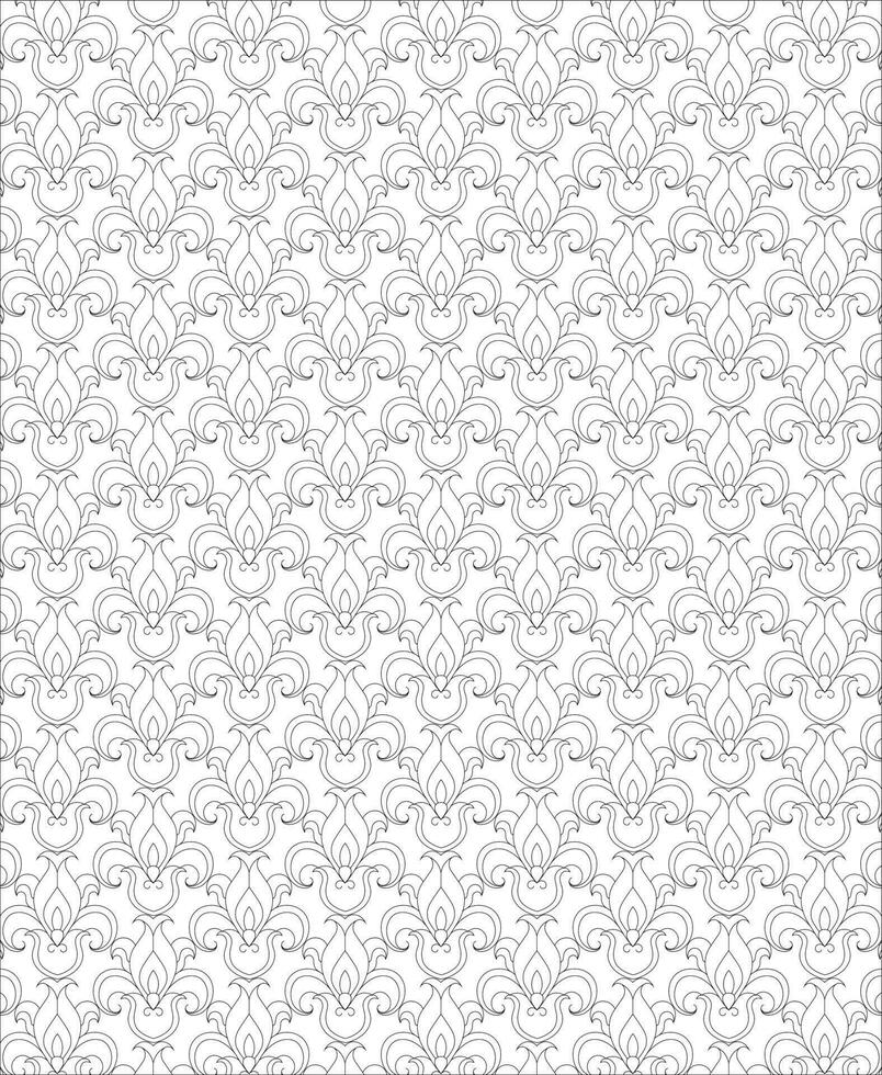 Pattern Background, Black and white seamless pattern for coloring book in doodle style. vector