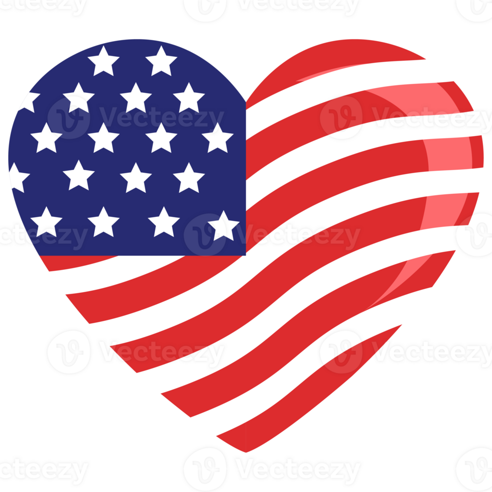 heart shape  usa flag png
