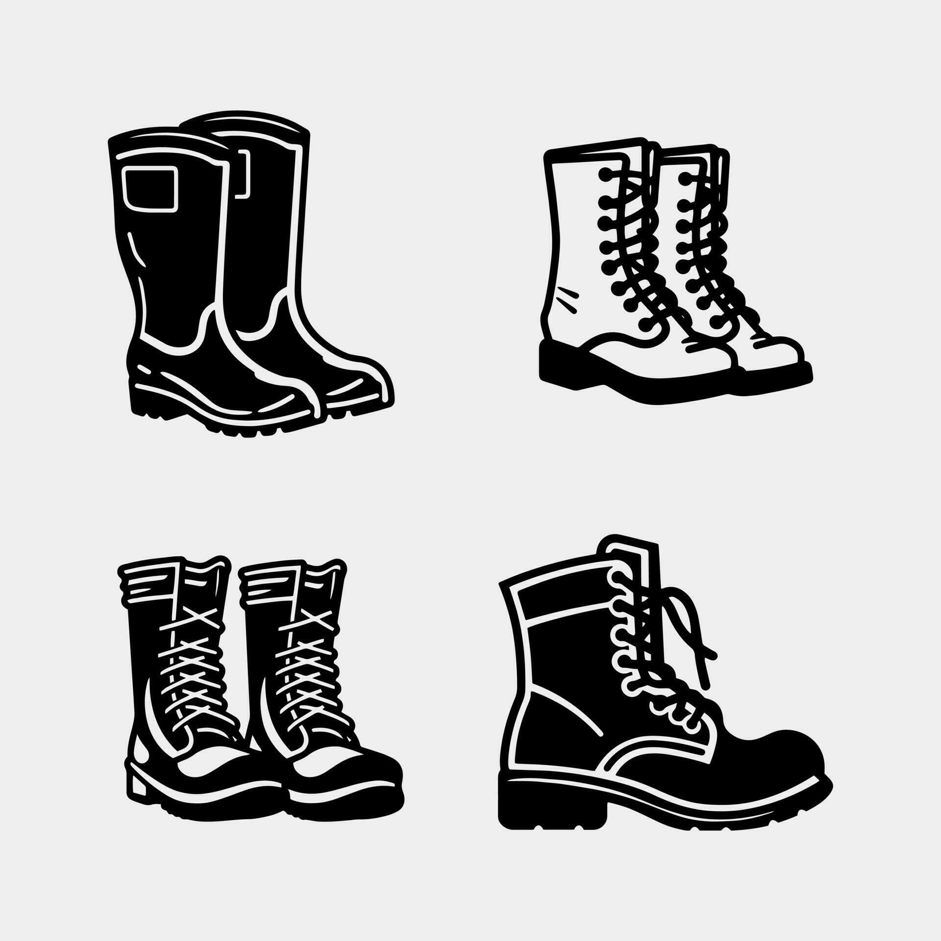 set of Boot icon. Hiking boots icon isolated. Vector illustration