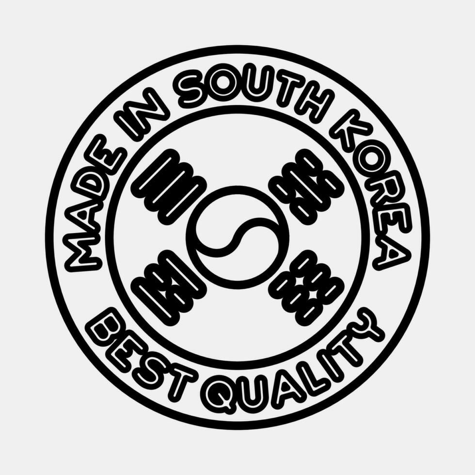 Icon made in south korea. South Korea elements. Icons in line style. Good for prints, posters, logo, advertisement, infographics, etc. vector