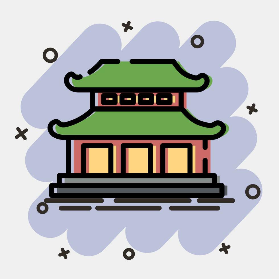 Icon south korea palace. South Korea elements. Icons in comic style. Good for prints, posters, logo, advertisement, infographics, etc. vector