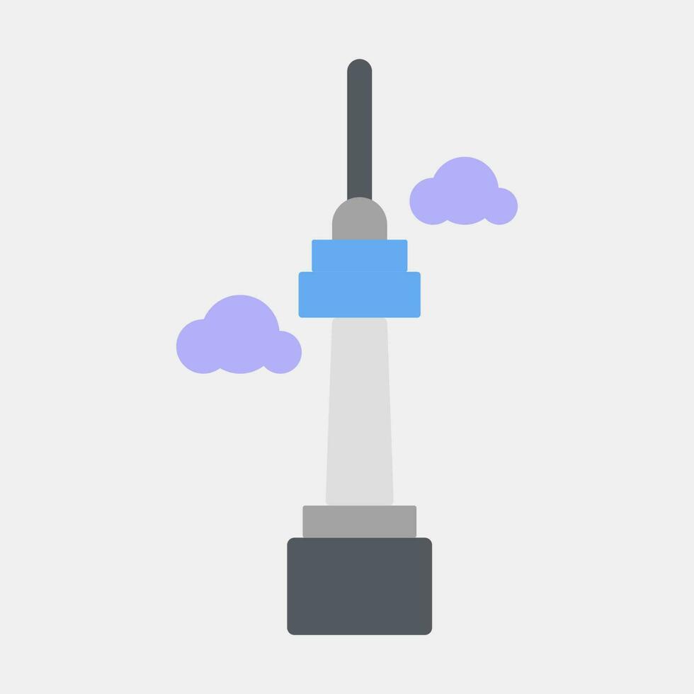 Icon south korean tower. South Korea elements. Icons in flat style. Good for prints, posters, logo, advertisement, infographics, etc. vector