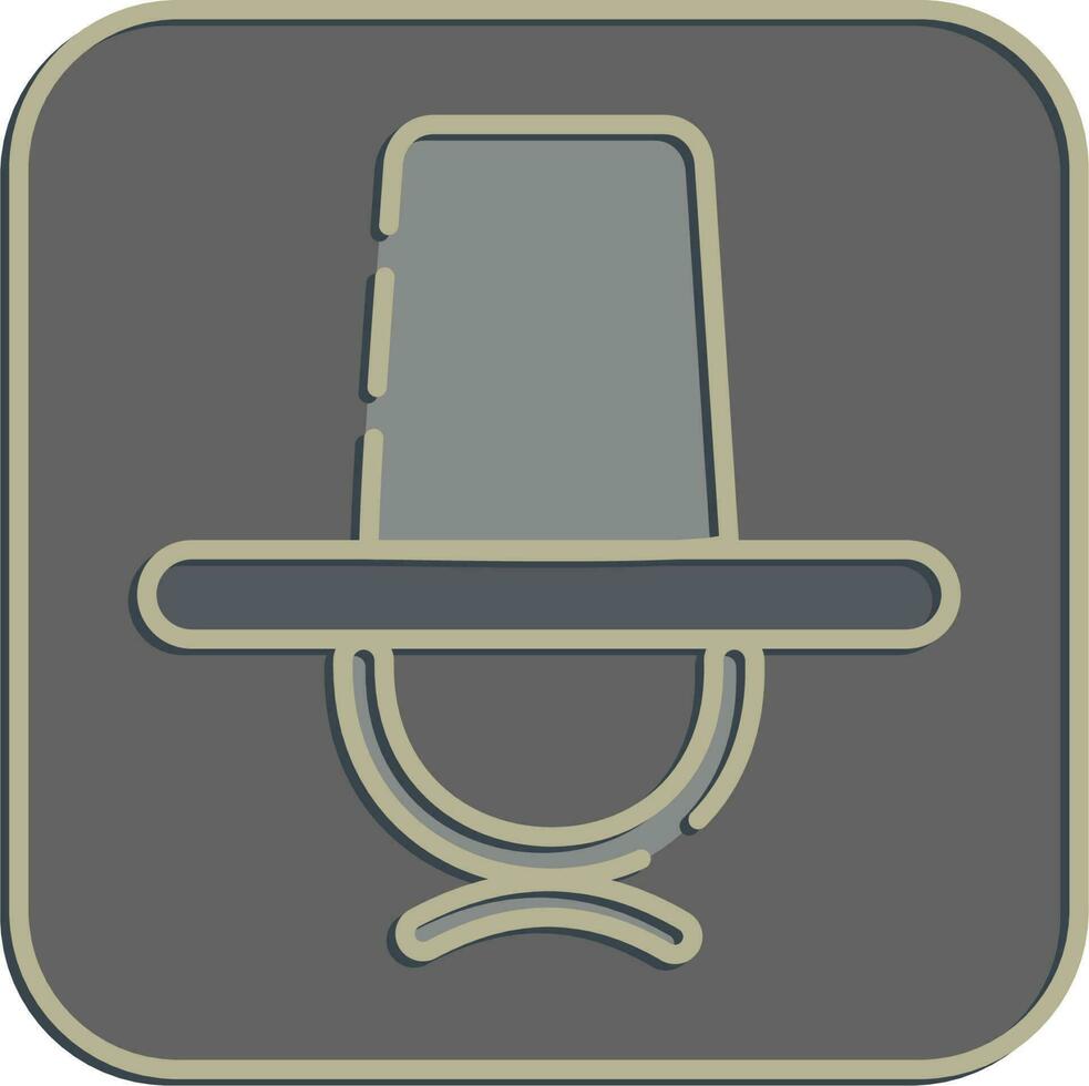 Icon hat. South Korea elements. Icons in embossed style. Good for prints, posters, logo, advertisement, infographics, etc. vector