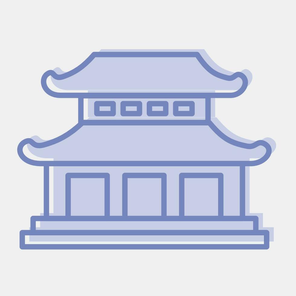Icon south korea palace. South Korea elements. Icons in two tone style. Good for prints, posters, logo, advertisement, infographics, etc. vector