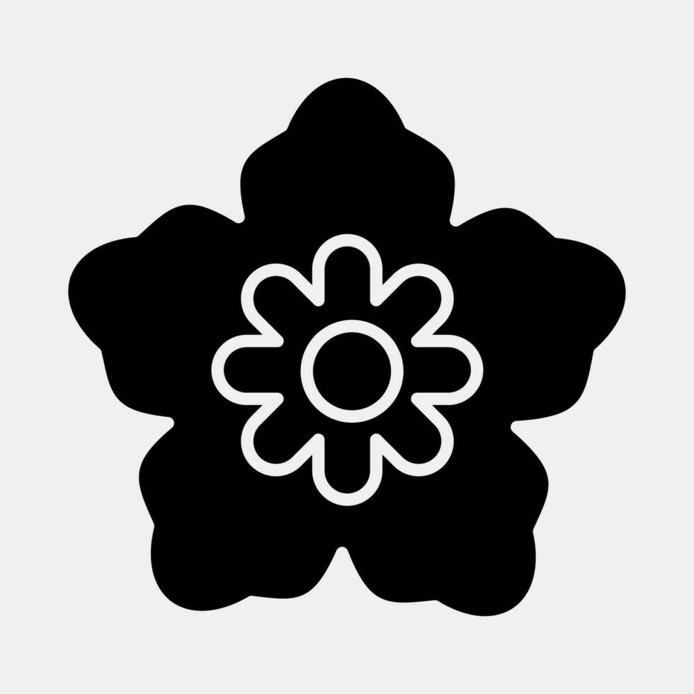 Icon south korean flower. South Korea elements. Icons in glyph style. Good for prints, posters, logo, advertisement, infographics, etc. vector