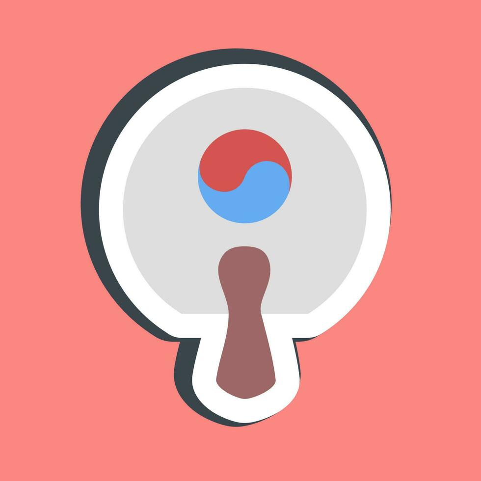 Sticker fan. South Korea elements. Good for prints, posters, logo, advertisement, infographics, etc. vector