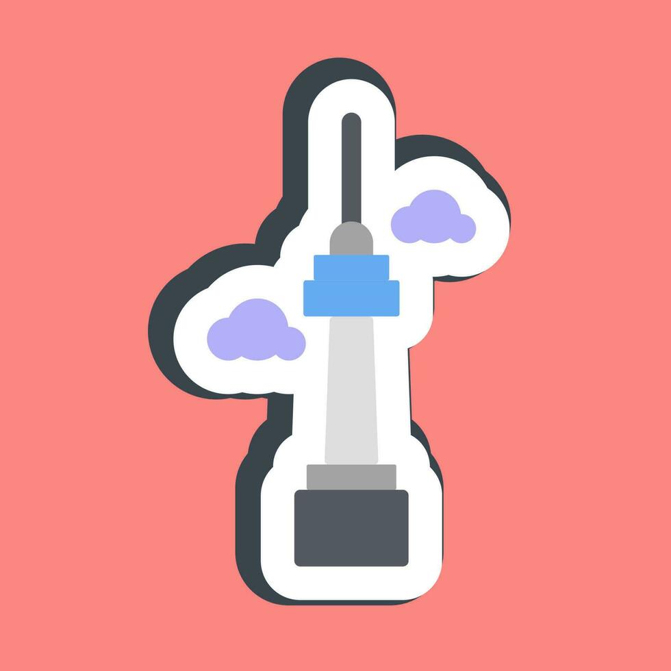 Sticker south korean tower. South Korea elements. Good for prints, posters, logo, advertisement, infographics, etc. vector