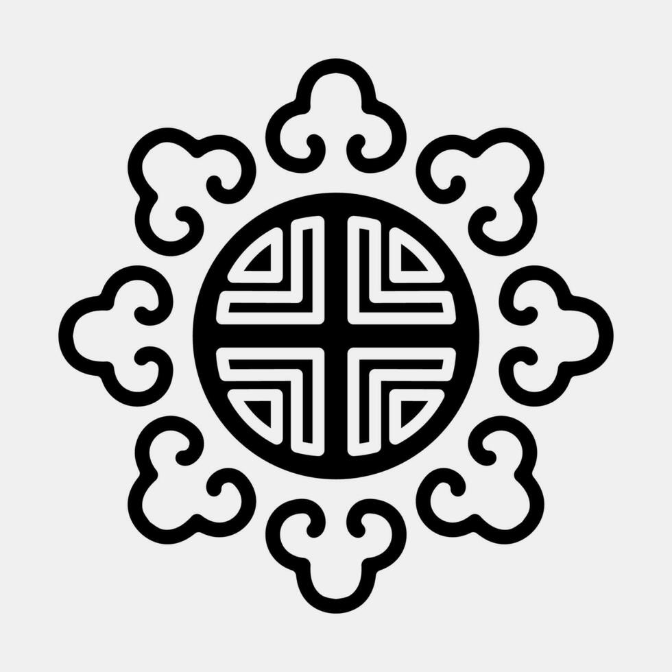 Icon korean traditional ornament. South Korea elements. Icons in glyph style. Good for prints, posters, logo, advertisement, infographics, etc. vector
