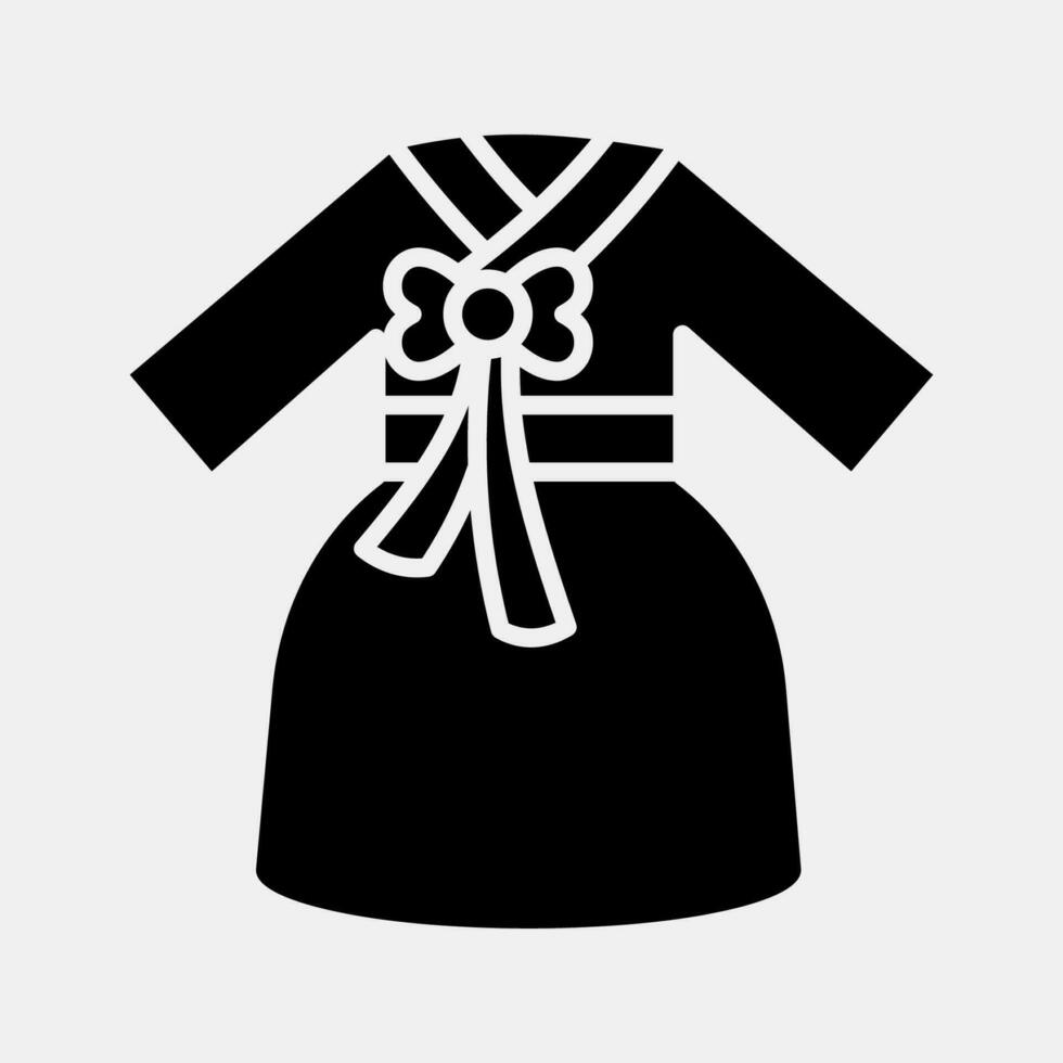 Icon hanbok dress. South Korea elements. Icons in glyph style. Good for prints, posters, logo, advertisement, infographics, etc. vector