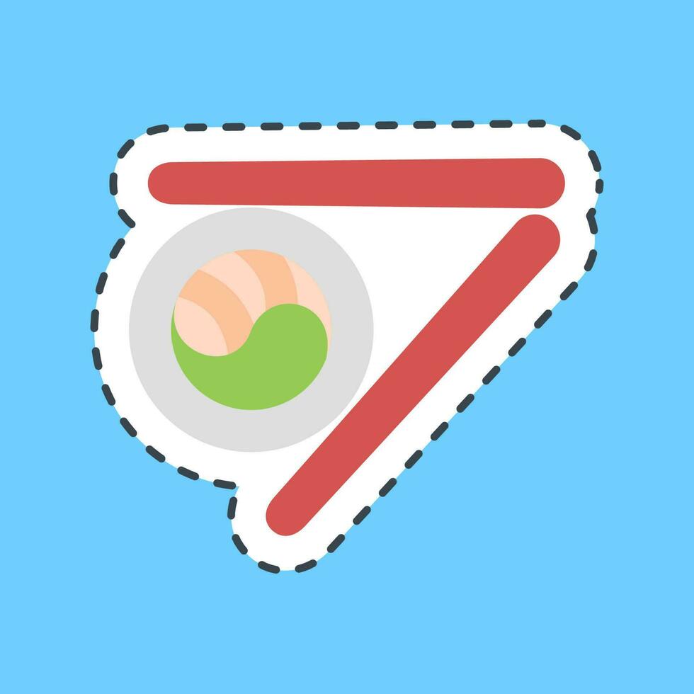 Sticker line cut sushi. South Korea elements. Good for prints, posters, logo, advertisement, infographics, etc. vector