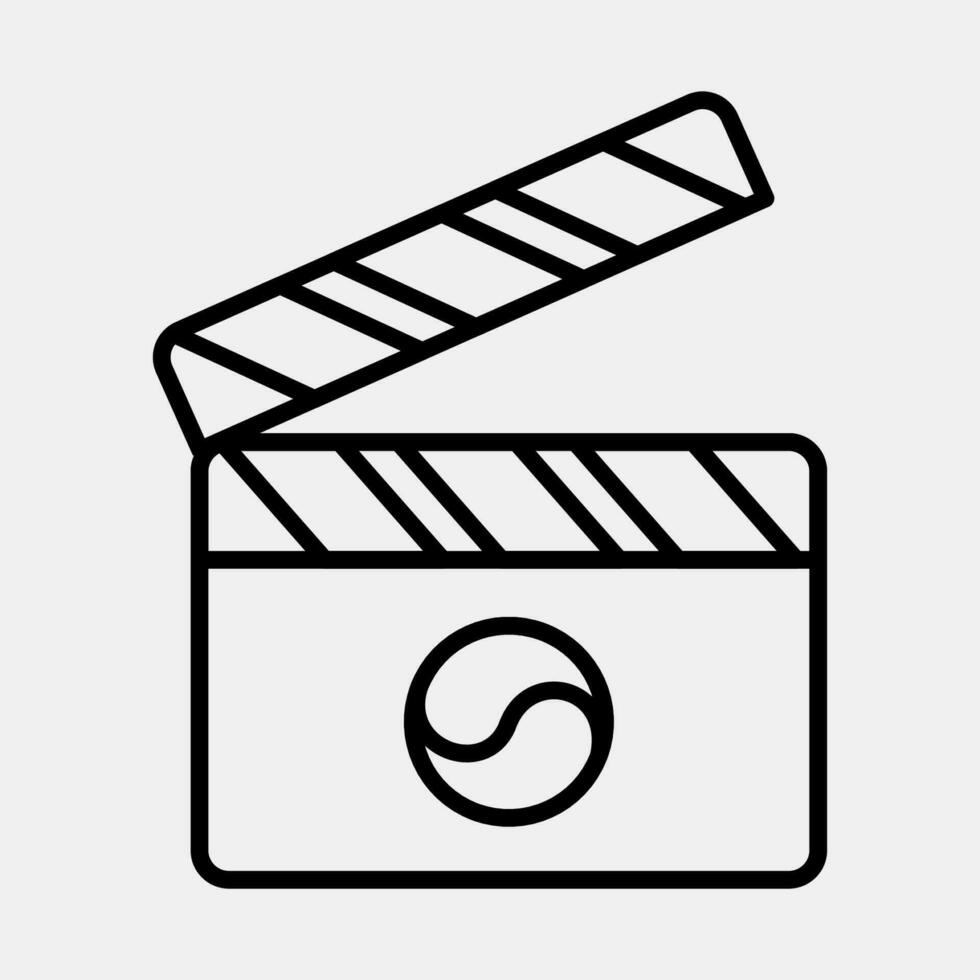 Icon korean drama films. South Korea elements. Icons in line style. Good for prints, posters, logo, advertisement, infographics, etc. vector