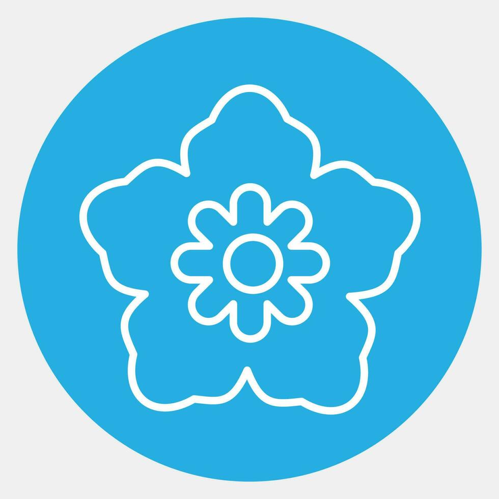 icono sur coreano flor. sur Corea elementos. íconos en azul redondo estilo. bueno para huellas dactilares, carteles, logo, anuncio publicitario, infografía, etc. vector