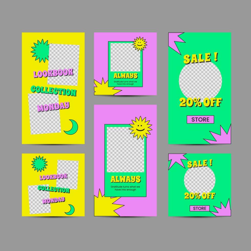Playful Template theme and Editable Post Template Social Media Banners for Digital Marketing vector