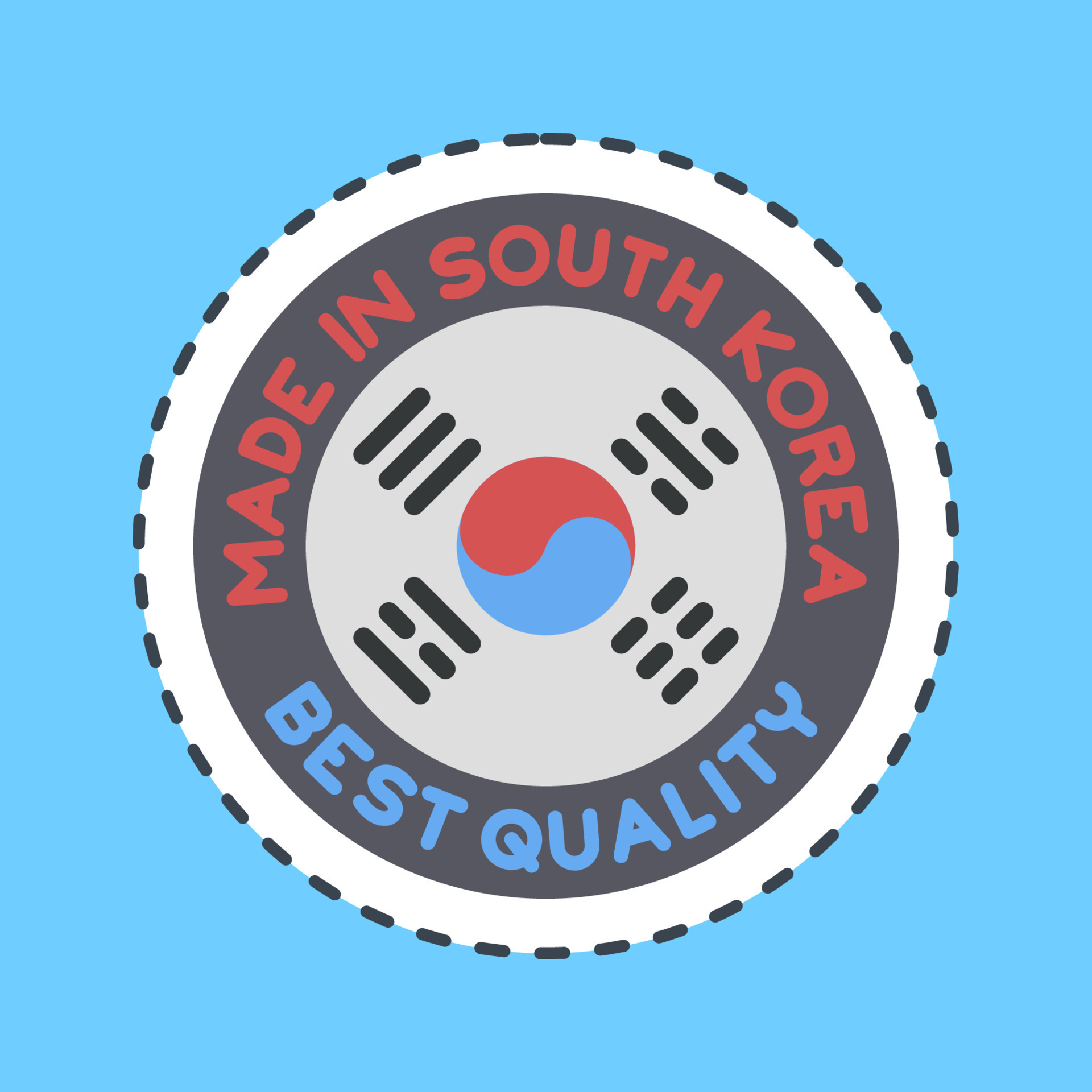 Sticker line cut made in south korea. South Korea elements. Good for