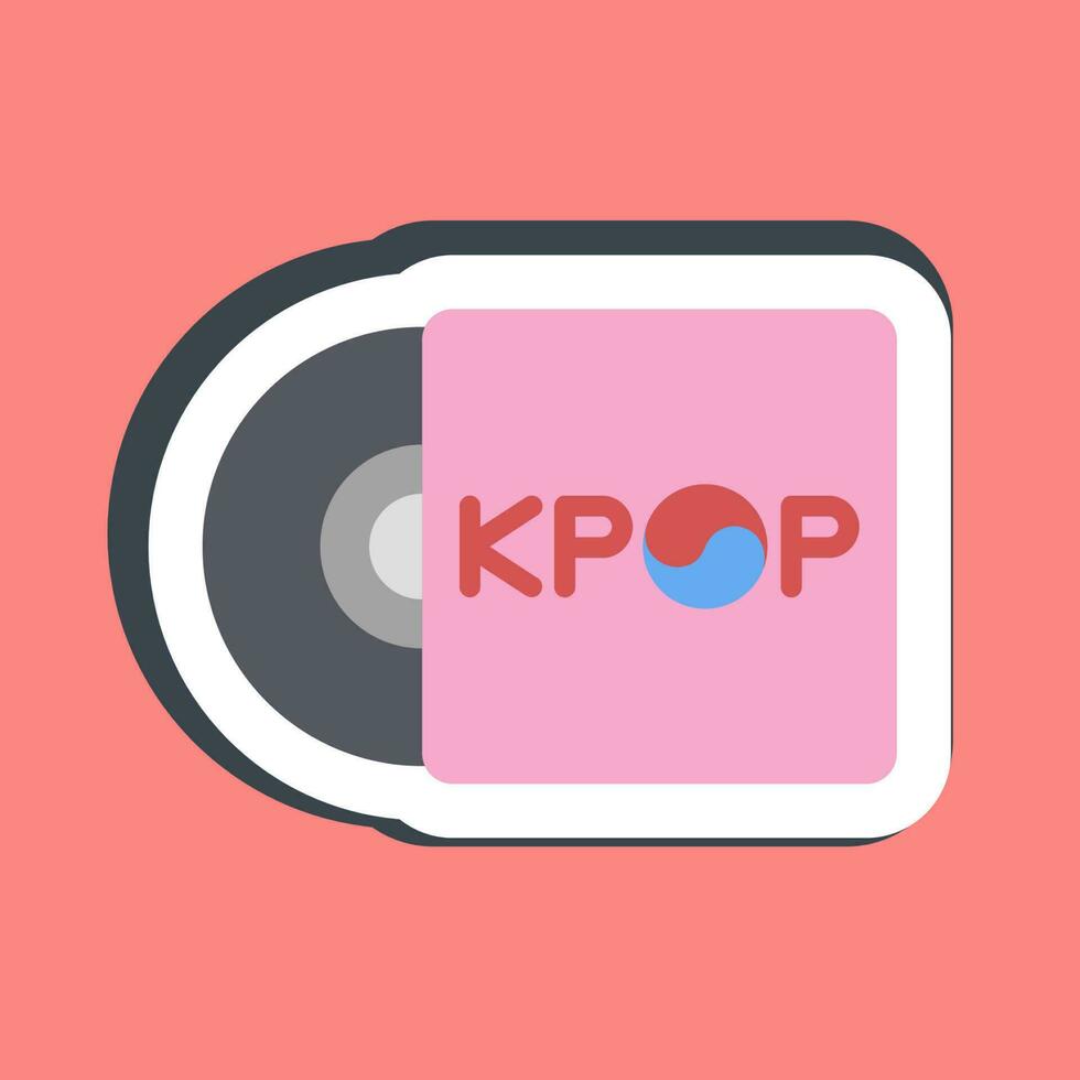 Sticker korean pop disc. South Korea elements. Good for prints, posters, logo, advertisement, infographics, etc. vector