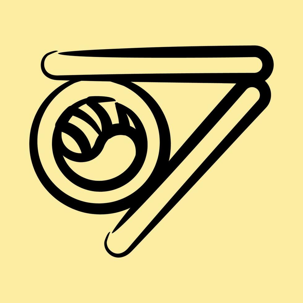 Icon sushi. South Korea elements. Icons in hand drawn style. Good for prints, posters, logo, advertisement, infographics, etc. vector