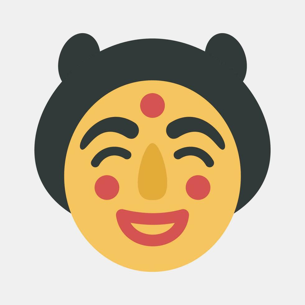 Icon traditional mask. South Korea elements. Icons in flat style. Good for prints, posters, logo, advertisement, infographics, etc. vector