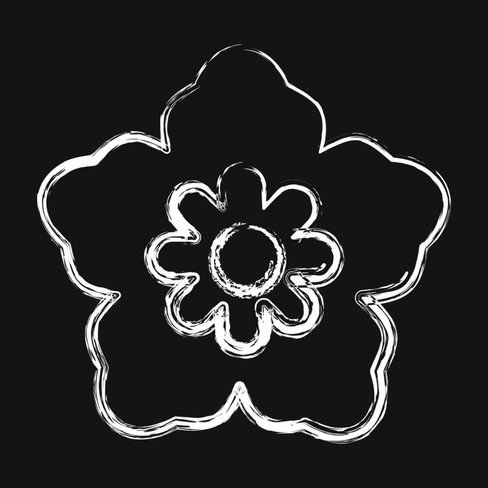 Icon south korean flower. South Korea elements. Icons in chalk style. Good for prints, posters, logo, advertisement, infographics, etc. vector
