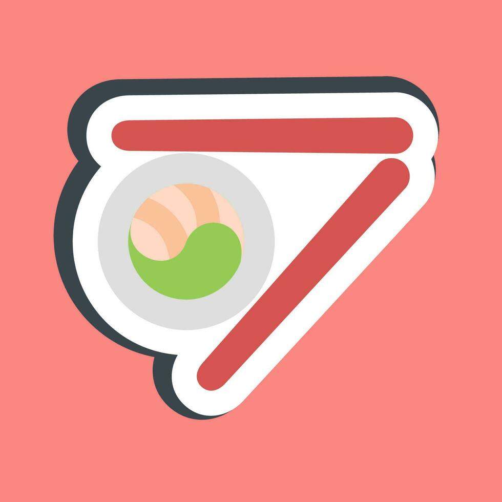 Sticker sushi. South Korea elements. Good for prints, posters, logo, advertisement, infographics, etc. vector